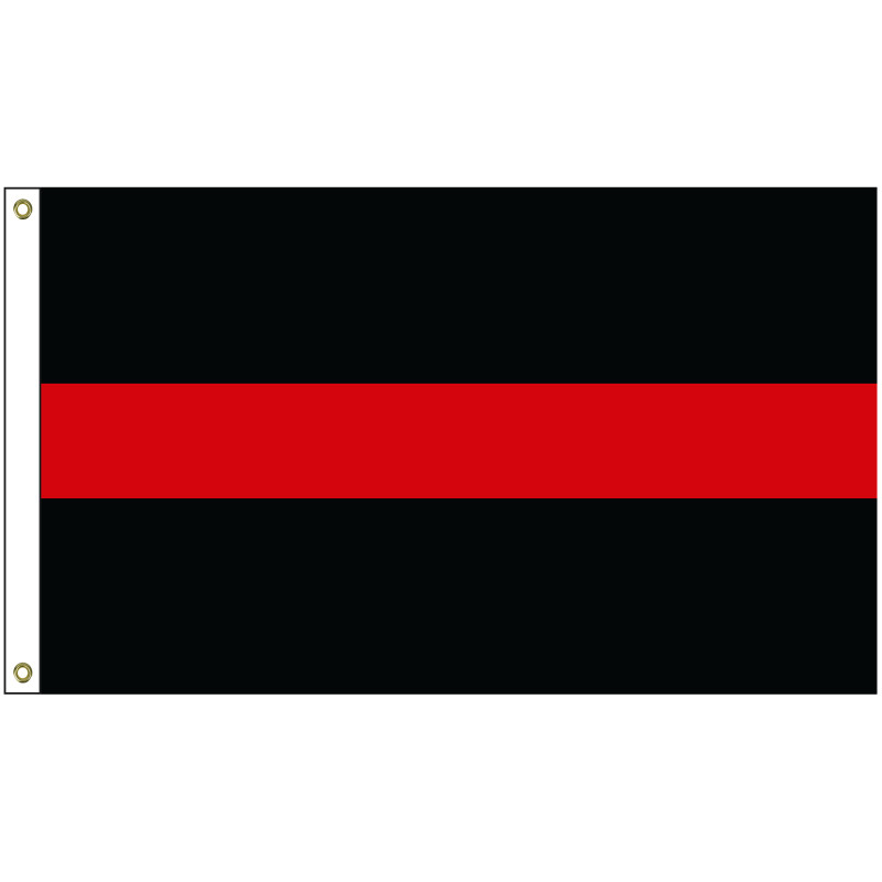 3' x 5' Thin Red Line Flag w/ Heading & Grommets