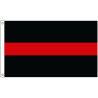 3' x 5' Thin Red Line Flag w/ Heading & Grommets
