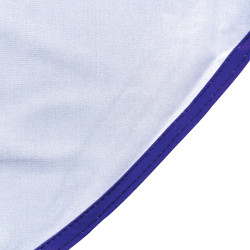 Rear close up of hemming, material and print