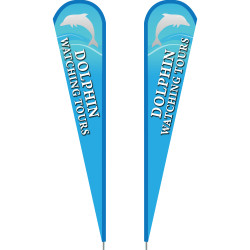 3' x 15' Custom Double Sided Teardrop Flag
