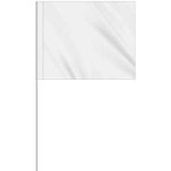 1-Color 4" x 5" Custom Vinyl Marking Flag w/ 18" Fiberglass Staff