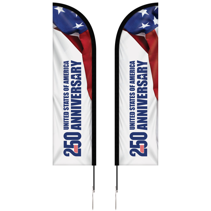 8' Double Sided Portable Half Drop Banner w/ Hardware Set