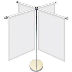 11-19.7" Metal Telescopic Flagpole with Four Single Reverse Banners