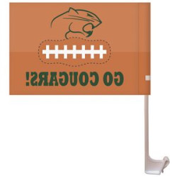 Rear view of car flag