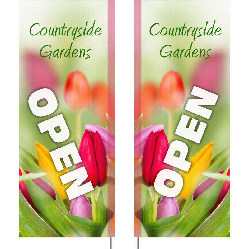 3' x 8' Custom Double Sided Square Feather Flag