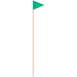 Solid Color Green Pennant Field Flag w/Orange Staff