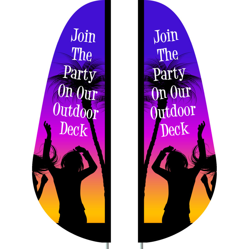 3' x 10' Custom Double Sided Feather Flag