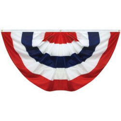 27"x 54" Sewn 5-Stripe Nylon Pleated Fan