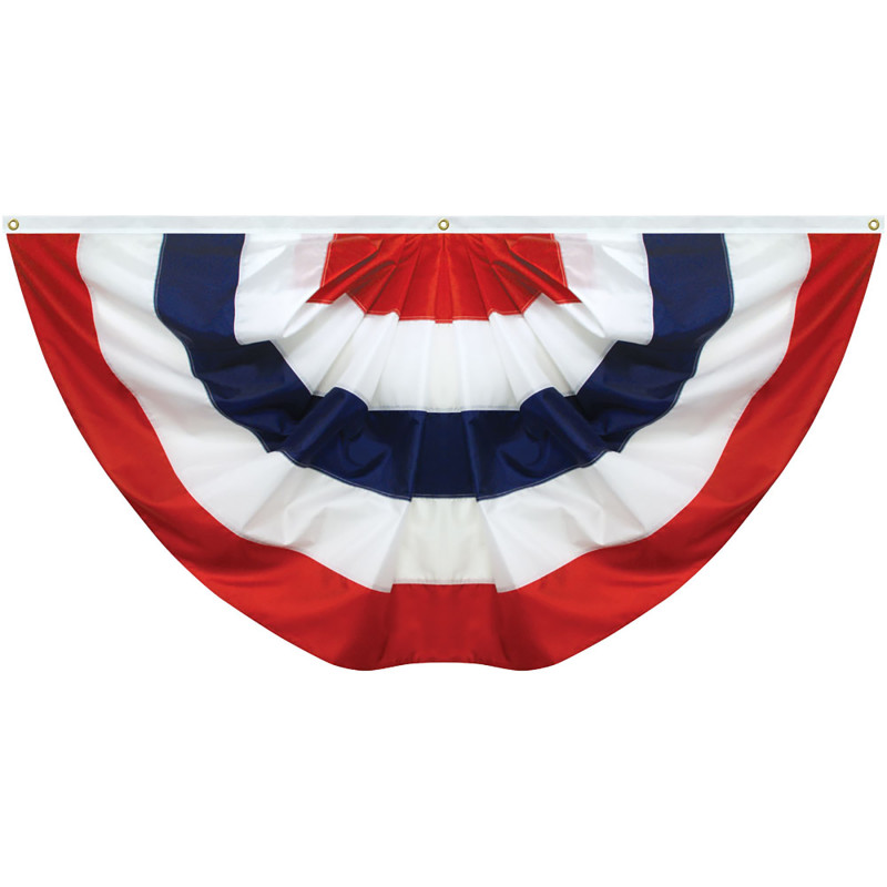 27"x 54" Sewn 5-Stripe Nylon Pleated Fan