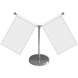 5.5-9" Metal Telescopic Flagpole with Two Double Sided Flags