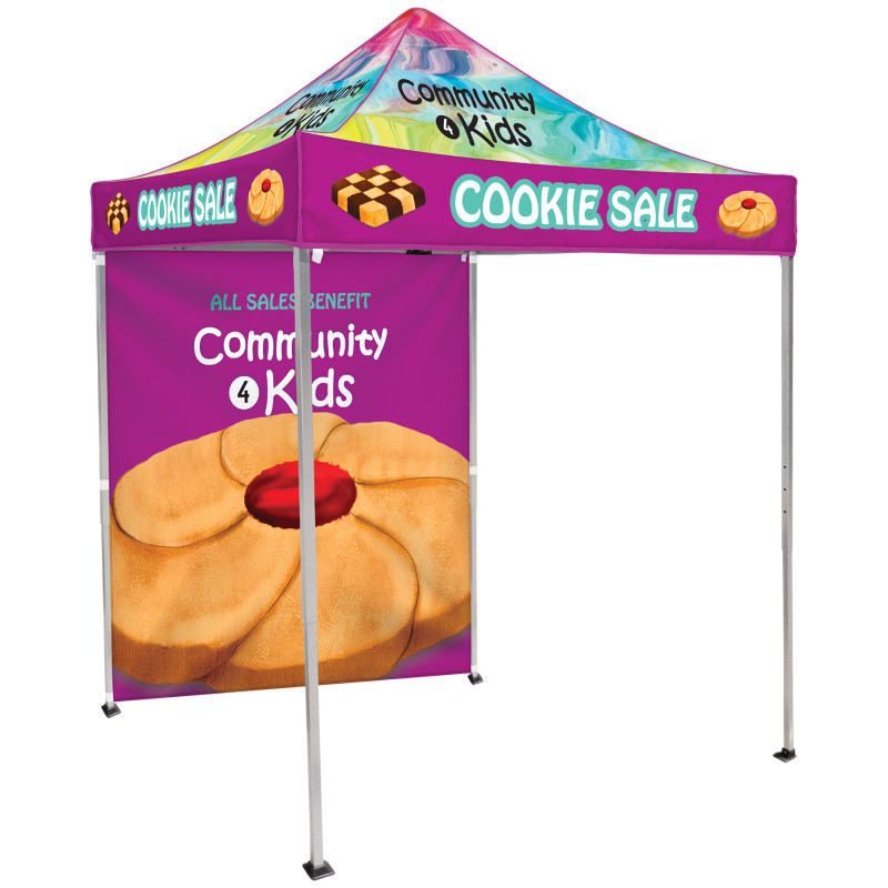 6.5' Square Canopy Tent with 1 Full Single Sided Wall
