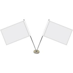 11-19.7" Metal Telescopic Flagpole with Two Single Reverse Flags