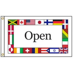 International Open 2' X 3' Knit Poly Flag with Heading and Grommets