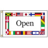 International Open 2' X 3' Knit Poly Flag with Heading and Grommets