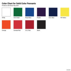 4' x 9' Solid Color Pennants with Heading & Grommets