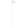 Solid Color White Pennant Field Flag w/White Staff