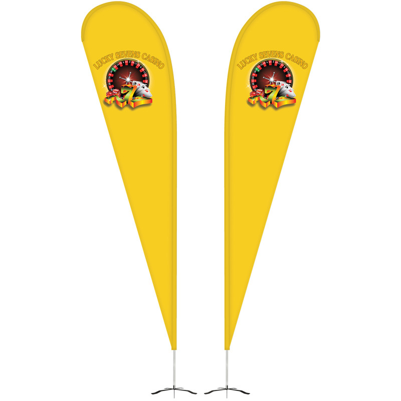 12' Double Sided Teardrop Banner w/Premium Hardware & Cross Base