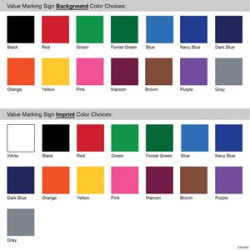 5" x 5" Value Marking Signs - Two Color Front & Solid Color Back