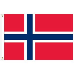 Norway 3' x 5' Outdoor Nylon Flag w/ Heading & Grommets