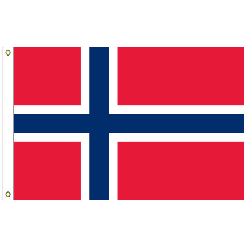 Norway 3' x 5' Outdoor Nylon Flag w/ Heading & Grommets