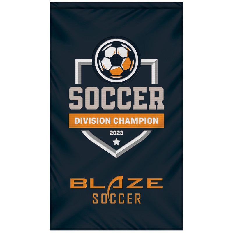 3' x 5' Single Sided Embroidered Banner with Pole Sleeve