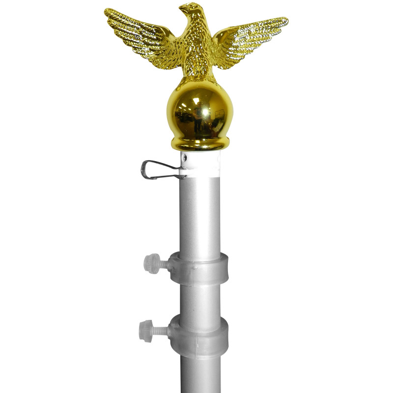 5' Silver Aluminum Spinner Pole - Eagle Top