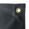Close up of grommet and polyester fabric