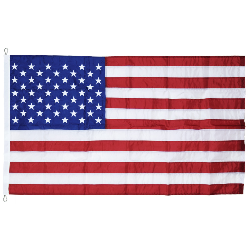 12' x 18' U.S. Nylon Flag with Rope and Thimble