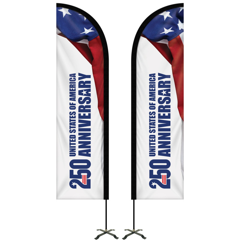 8' Portable Double Sided Half Drop Kit w/ Cross Base