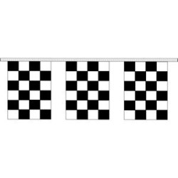 9" x 12" Black & White Checkered 4 mil. 60' Pennant Strings