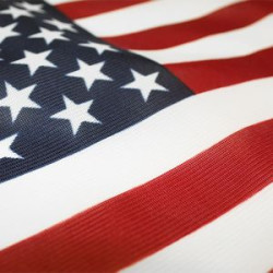 2' x 3' American Flag Printed Knitted Polyester w/Heading and Grommets
