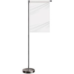 11-19.7" Metal Telescopic Flagpole with One Double Sided Banner