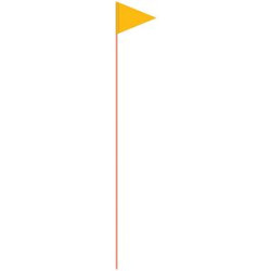 Solid Color Yellow Pennant Field Flag w/Orange Staff