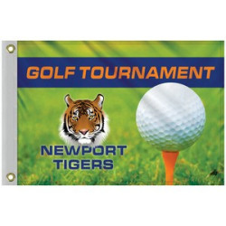 14" x 20" Custom Single Reverse Knitted Polyester Golf Flag with Heading & Grommets - HQ