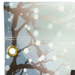 Front view of grommet and material