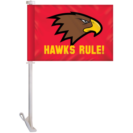 7.5" x 10.5" Single Reverse Digitally Printed Custom Car Flag on a Premium Staff