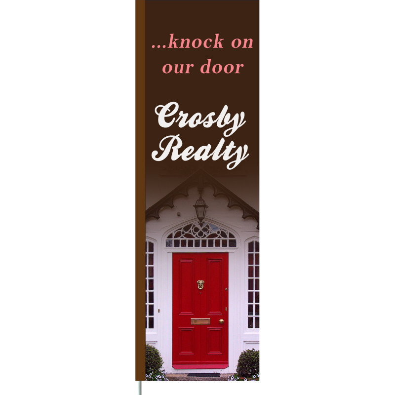 3' x 10' Custom Single Reverse Square Feather Flag