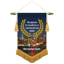 8" x 12" Podium Banner, V Cut/ with Fringe
