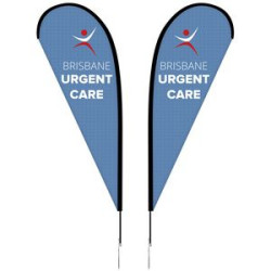 8' Double Sided Portable Teardrop Banner w/Hardware Set