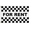For Rent Black & White Checkered 3' x 5' Message Flag with Heading and Grommets