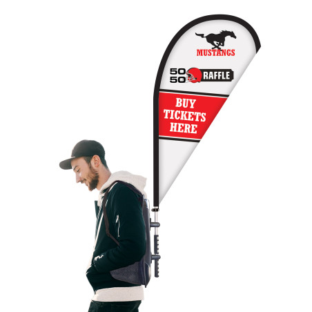Basic Single Reverse Teardrop Style Backpack Flag Kit