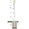 20' External Halyard Ground Sleeved Fiberglass White Flagpoles