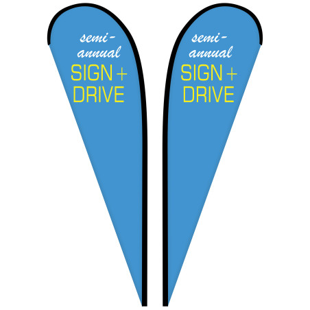 10' Double Sided Custom Portable Teardrop Banners