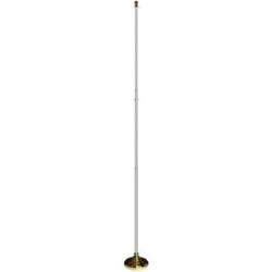 Indoor & Parade Telescopic Silver Pole And Base Kit - 8'