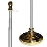 Indoor & Parade Telescopic Silver Pole And Base Kit - 8'
