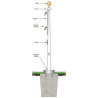 60' White Fiberglass Flagpole External Halyard - Hinged Base