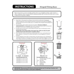 60' White Fiberglass Flagpole External Halyard - Hinged Base