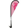 Single Reverse Portable Teardrop Car Flag w/Non-Adjustable Base