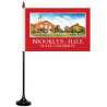 6" x 9" Single Reverse Stick Flag with Black Plastic Weighted Base