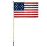 8' Gold Inground Economy Aluminum Display Pole w/ 3' x 5' Printed US Flag